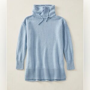 Talbots Haven Light Blue Cowl Neck Tunic Sweater Cotton